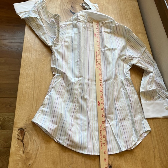 SOLD ANNE FONTAINE SONIA SHIRT NWT 40 6-8 PASTEL STRIPES CLASSIC OFFICE TIMELESS - Picture 9 of 13